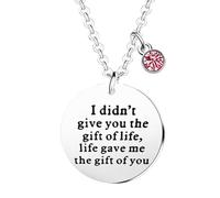 Ghloyza Bonus Daughter Necklace Gifts Daughter In Law Necklaces I Didn't Give You The Gift of Life Birthday Christmas Gifts for Step Daughter