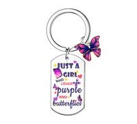 Ghloyza Butterfly Keyring Gifts for Women Purple Gifts for Her Birthday Graduation Gifts for Female Friends Mum Daughter Sisters