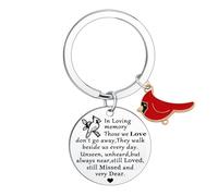 Ghloyza Cardinal Keyring Robin Keyrings for Women Sympathy Gifts for Loss of Loved One Memorial Keyring Remembrance Gifts Bereavement Gift Cardinal Bird Theme Gift