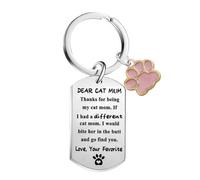 Ghloyza Cat Mum Keyring Cats Gifts for Cat Lover Gifts for Cats Mother Keyring for Pet Lover Present Christmas Birthday Gifts for Pet Mummy Present