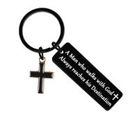Ghloyza Christian Keyring Gift for Men Bible Verse Religious Keyring for Men Baptism Easter Birthday Gifts for Dad Son Husband