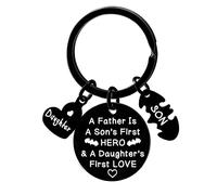 Ghloyza Dad Keyring - Father's Day & Birthday Gifts for Dad, Papa, Daddy, To Be Hero - Black Key Chain