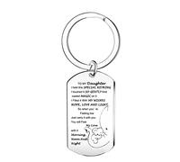 Ghloyza Daughter Gifts from Mum Dad Keychain for Birthday Christmas Keychains Inspirational Gifts for Daughter Graduation Pendant I Filled it With My Wishes, Hope, Love And Light（Daughter Keychain）