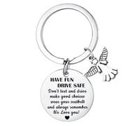 Ghloyza Drive Safe Gifts New Driver Gifts for Daughter Son Birthday Gifts for New Driver Keyring for Women Men Pass Drive Test Keyring Present