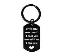Ghloyza Drive Safe I Need You Here with Me Stainless Steel Gift Key Chain Appreciation Keychain Birthday Gift for Boyfriend Husband Dad Girlfriend Mom Valentines Day Christmas Gifts (Sweetheart)