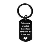 Ghloyza Drive Safe I Need You Here with Me Stainless Steel Gift Key Chain Appreciation Keychain Birthday Gift for Boyfriend Husband Dad Girlfriend Mom Valentines Day Christmas Gifts (Grandad)