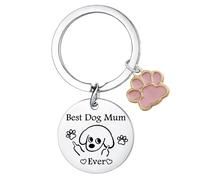 Ghloyza Funny Best Dog Mum Ever Keyring Dogs Gifts for Dog Mum Gifts Pet Lover Gifts Funny Gifts for Dogs Mother Keyring New Puppy Present Birthday Gifts for Pet Mummy Present