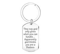Ghloyza Funny Get Well Keychain Gift for Him Her Humor Encouragement Key Ring They Say God Only Gives What You Can Handle After Surgery Gifts