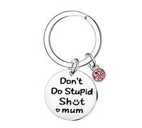 Ghloyza Funny Gifts for Girls Boys Funny Keyring for Daughter Son Christmas Birthday Gifts New Driver Gifts from Mum Drive Safe Gifts for 16th-18th Teenage Girls Boys Don't Do Stupid Keyring
