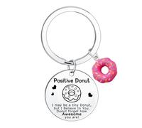 Ghloyza Funny Positive Gifts for Women Donut Keyring Inspirational Keyrings Encouragement Gift Cute Cheep Up Gift Graduation Birthday Gifts for Friends Coworkers