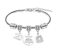 Ghloyza Happy Birthday Gifts for Women Charm Bracelets Gifts Birthday Bracelets for 10th 12th 16th 18th 20th 21st 30th 40th 50th 60th 70th for Daughter Mom Aunt Niece Sister Friend (20th)