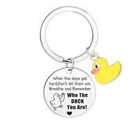 Ghloyza Inspirational Duck Keyring for Women Emotional Support Duck Gifts Funny Gifts for Women Men Friends Coworkers Duck Lovers