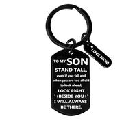 Ghloyza Inspirational Keychain for Son - 'I Will Always Be There' - Black