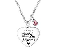 Ghloyza Just A Girl Who Loves Horses Gifts Horse Necklace for Girls Horse Gifts for Horse Lover Gifts Horse Pendant Necklace for Daughter Sister Niece Birthday Gifts Graduation Gifts