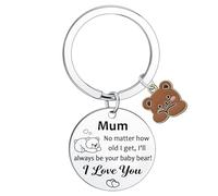 Ghloyza Mum Keyring Gifts for Mum from Daughter Son Cute Bear Keyring Emotional Support Present I Love You Keyrings for Mummy Mama Step Mother Christmas Birthday Mother’s Day Gifts for Mums