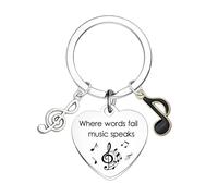 Ghloyza Music Keyring Gift for Music Lover Inspirational Quotes Keyring for Music Teacher Student Musician