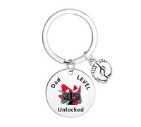 Ghloyza New Dad Keyring Gift First Time Dad Keyring Father to Be Keyrings Father Jewelry