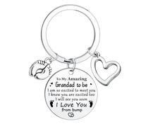 Ghloyza New Grandad Keyring Gift Grandad to Be Gifts Pregnancy Announcement Birthdays Father's Day Gifts for First Time Grandpa