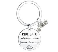 Ghloyza Ride Safe Keyring for Bikers Motorcycle Keyring Biker Jewellery for New Drivers Valentine's Day Gift for Boyfriend Girlfriend Christmas Birthday Gifts
