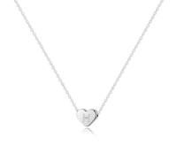 Ghloyza Silver Plated Tiny Letter A-Z Heart Pendant Necklaces for Women Dainty 26 Initial Alphabet Necklace Birthday Gifts Graduation Gifts for Her Jewellry Gifts for Women (Letter H Necklace)