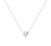 Ghloyza Silver Plated Tiny Letter A-Z Heart Pendant Necklaces for Women Dainty 26 Initial Alphabet Necklace Birthday Gifts Graduation Gifts for Her Jewellry Gifts for Women (Letter W Necklace)