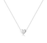 Ghloyza Silver Plated Tiny Letter A-Z Heart Pendant Necklaces for Women Dainty 26 Initial Alphabet Necklace Birthday Gifts Graduation Gifts for Her Jewellry Gifts for Women (Letter C Necklace)
