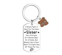 Ghloyza Sister Gifts from Sisters Funny Sister Keyring for Birthday Cute Bear Keyring Christmas Presents for Big Little Older Sisters Bestie Best Friends Friendship Gifts