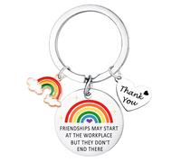 Ghloyza Thank You Gifts for Colleague Leaving Gifts for Colleagues Women Work Bestie Gifts Rainbow Keyring Friendship Gifts for Coworkers Friends Birthday Gifts Friendship Keyring