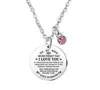 Ghloyza To MY Wife Necklace Wife Gifts Valentines Gifts for Her I Love You Gifts for Wife Birthday Gifts from Husband Wife Gift Anniversary Necklace Keepsake for Wife Present Jewellry