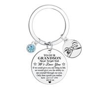 Ghloyza To Our Grandson Gifts Grandson Keyring Gifts for Graduation Birthday Wedding from Grandparents Inspirational Gift for Grandson