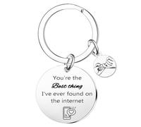 Ghloyza Valentines Day Gifts You're The Best Thing I Found on The Internet Boyfriend Gifts Couple Keyring Gift Anniversary Keyring Gifts for Him Romantic Gifts for Boyfriends