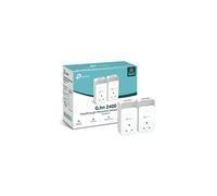Ghn2400 Passthrough Powerline adapter Kit Range ExtenderWiFi BoosterHotspot Extra Power Socket 22Gigabit Ethernet Ports No Configuration Required Plug