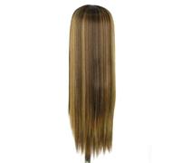 Ghnbajzls Honey Blonde Highlight Lace Front Wigs, Lace Long Straight Glueless Wigs Yaki Straight Lace Front Wig 27Inch, Easy to Use