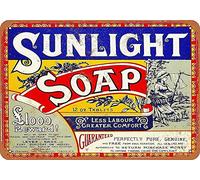 ghngfpiopio Tin sign retro style wall decoration Sunlight Soap bar wall decoration plaque Personalized metal tin 8 inchx12 inch