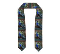 ghnnmg Beautiful Peacock Picture Print Graduation Sash,Ceremonial Shawl For Academic Graduation Events & Presents