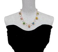 GHNQBAHID 14mm Multi Color Cat Eye Freshwater Pearl Necklace Jewelry For Women Party