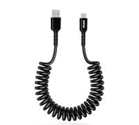 GHNTJAP Coiled USB to USB C Cable,【0.4M-1.2M】 Retractable Fast Charging USB C Charger Cable for CarPlay,Android Auto,for iPhone 16 15 Pro Max Plus,Galaxy S24 S23 S22