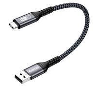 GHNTJAP USB C Charger Cable 0.3M,10Gbps USB 3.1 Gen 2 60W Fast Charging USB to USB C Cable Nylon Braided Compatible with iPhone 16/15 Pro Max,Galaxy,iPad Pro,Android Auto-Grey