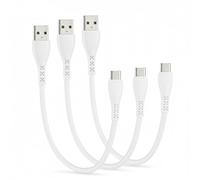 GHNTJAP USB C Charger Cable 0.3M 3Pack,Short USB to USB C Cable,3A Fast Charging Phone Charger Lead for iPhone 17/16/15,Galaxy S25,Huawei,Pixel-(White)