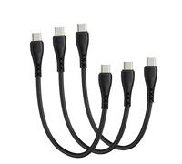 GHNTJAP USB C to USB C Cable Short 0.3M 3-Pack,Type C Charger Cable 60W PD Fast Charging USBC to USBC for iPhone 16/15 Pro Max,iPad Pro,Galaxy S25,Pixel-Black