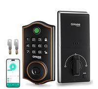 GHome Smart deadbolt Lock, Keyless Entry Door Lock for Front Door, App Remote, Auto Lock, Easy Installation, Fingerprint Door Lock with Keypad for Home, Airbnb, Apartment, Garage, Black