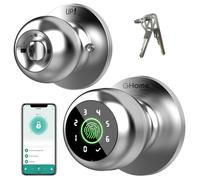 GHome Smart Fingerprint Door Lock, 4 in 1 Smart Fingerprint Door Knob with Keypad, App Control, Auto Lock, Biometric Door Knob with Lock for Bedroom, Apartment, Garage, Home & Office