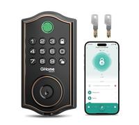 GHome Smart Lock KD30B, Keyless Entry Door Lock for Front Door, App Remote, Auto Lock, Easy Installation, Fingerprint Door Lock, Electronic Keypad Deadbolt Lock Works with Alexa, Hey Google, Black