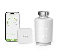 GHome Smart Radiator thermostat with gateway, Bluetooth connection app control, energy efficient, intelligent temperature control, schedule, compatible with Alexa, Google Assistant, hub required