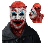 GHONLZIN Doppellagige Magnetische Gruselmasken für Halloween, Clown Vollgesichtsmaske aus Latex, Abnehmbare 3D Clownmaske, Totenkopfgesicht als Dekoration für Maskenbälle und Cosplay Requisiten