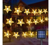 GHONLZIN LED Solar Fairy Lights, 12M Star String Lights, 8 Modes Lighting Waterproof 100 LEDs Solar Christmas Star Fairy Lights Indoor Outdoor for Xmax Trees, Bedrooms, Weddings, Parties