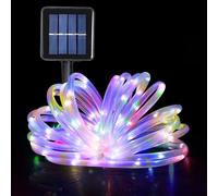 GHONLZIN Solar String Lights Outdoor Rope Lights 10M 100 LEDs 8 Modes Solar Powered Waterproof Rope Lights for Garden Wedding Christmas Party Holiday Decorations, Colorful