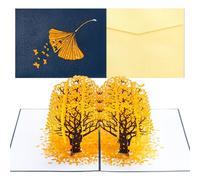 Ghope 3D Pop Up Ginkgo Forest Birthday Card with Envelope for Birthday Retirement Weddings Festivals Parties as a Good Gift