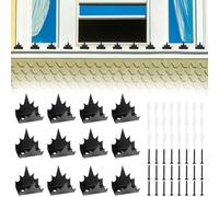 Ghopy 12Pcs Fence Wall Spike Metal Anti-Climb Fence Security Spike with Screw Rust-Proof Intruder Deterrent Spike Sturdy Home Safety Spike for Outdoor Fence Wall Yq