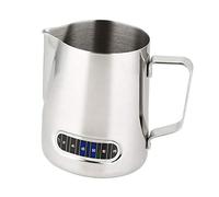 Ghopy 600ml Milk Frothing Pitcher, 304 Stainless Steel Milk Jug with Built-in Temperature Indicator Strip, Premium Barista Coffee Steaming Pitcher with Internal Scale for Latte Art, Cappuccino